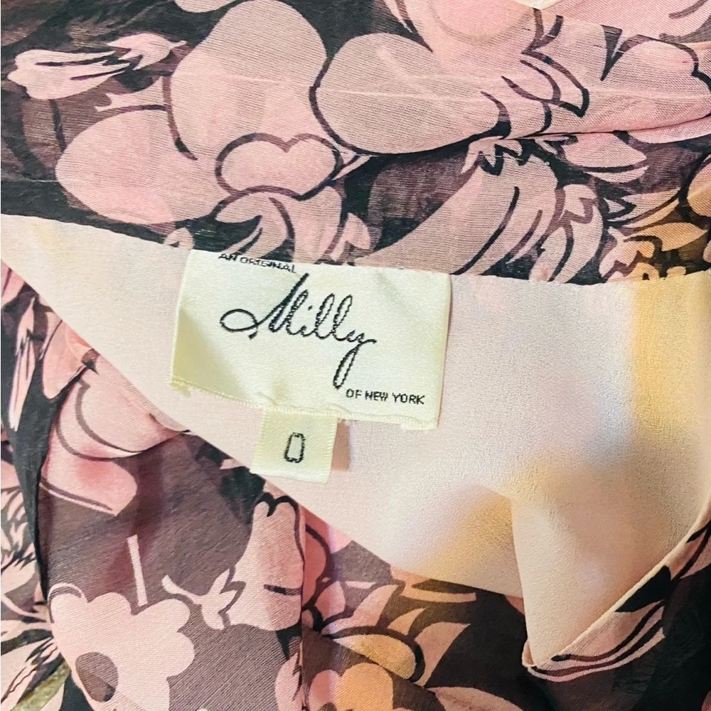 Milly Pink and Black Floral Sunback Dress - Picture 9 of 9